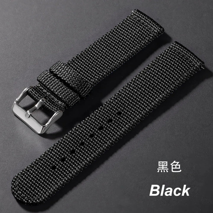 18/20/22/24mm Nylon Watch Band for Seiko Army Military Canvas Woven Nylon Strap Quick Release Wristband Men's Sport Watch Bands