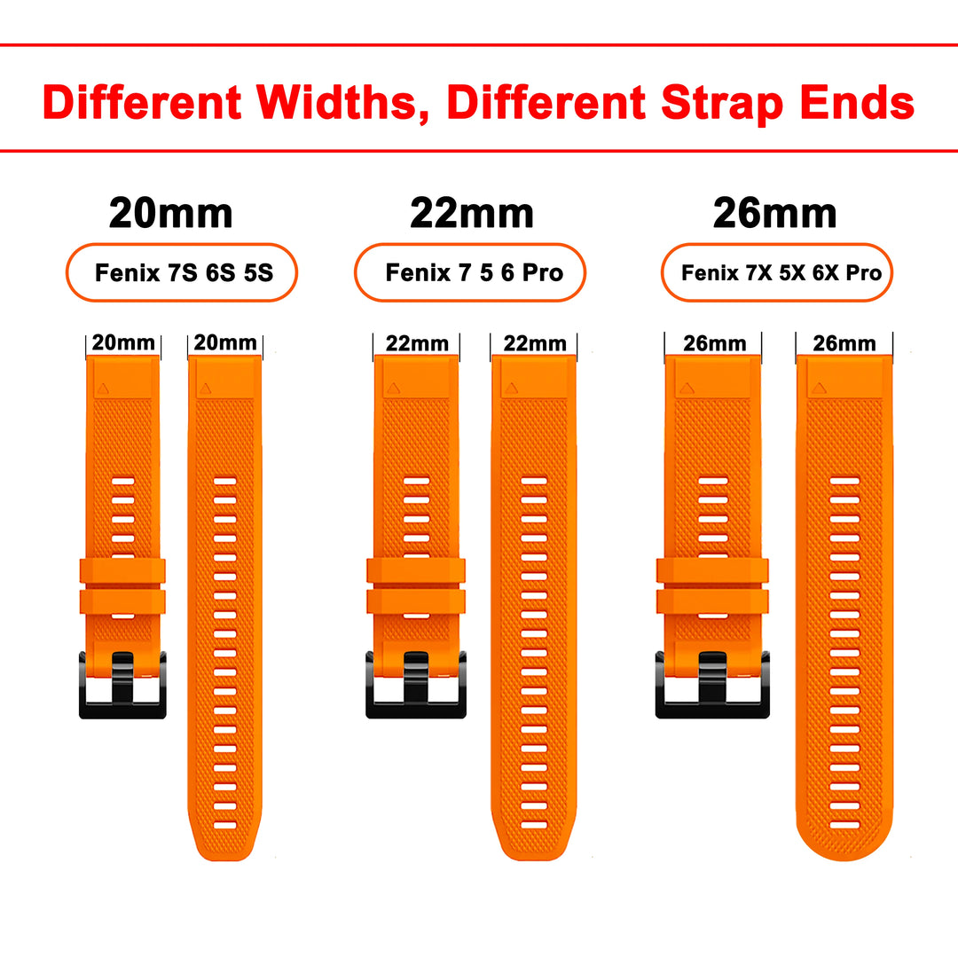 QuickFit Silicone Watch Strap 20/22/26mm for Garmin Fenix & Epix Gen2