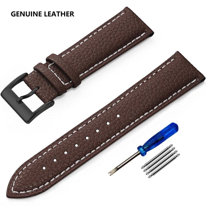 SAMCO Genuine Leather Watch Band 12–24mm (With Tool)