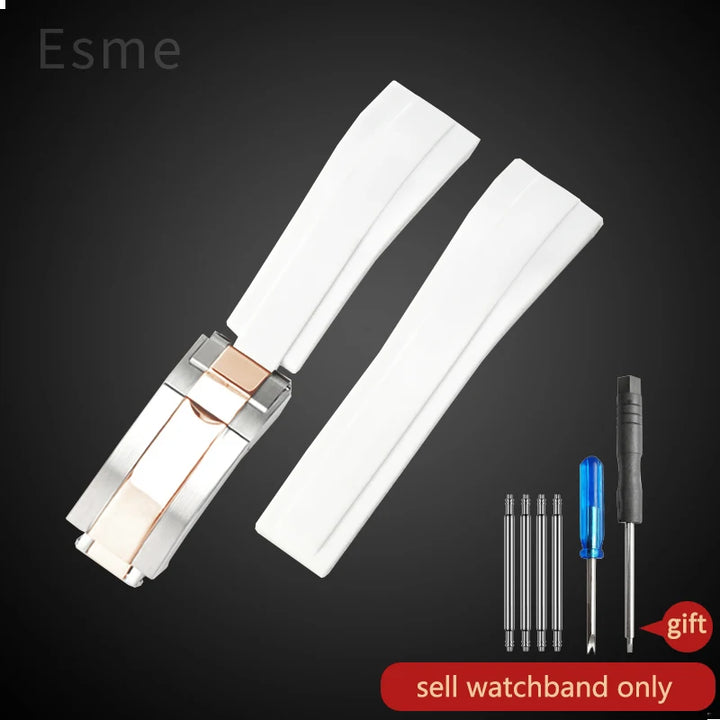 Flat Interface Silicone Watch Strap 20mm for Rolex Daytona & GMT 2