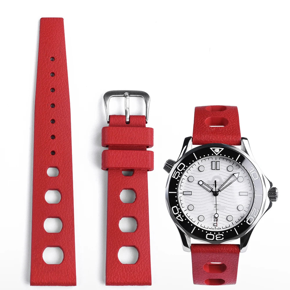 New Design FPM/FKM Tropical Watch Strap 20mm 22mm Quick Release Rubber Watchbands For Omega Tudor S-eiko Watches Accessories