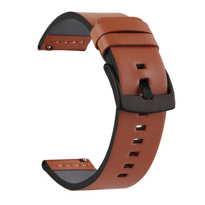 Fashion Vintage Leather Watch Strap – 18–24mm, Stainless Steel Buckle