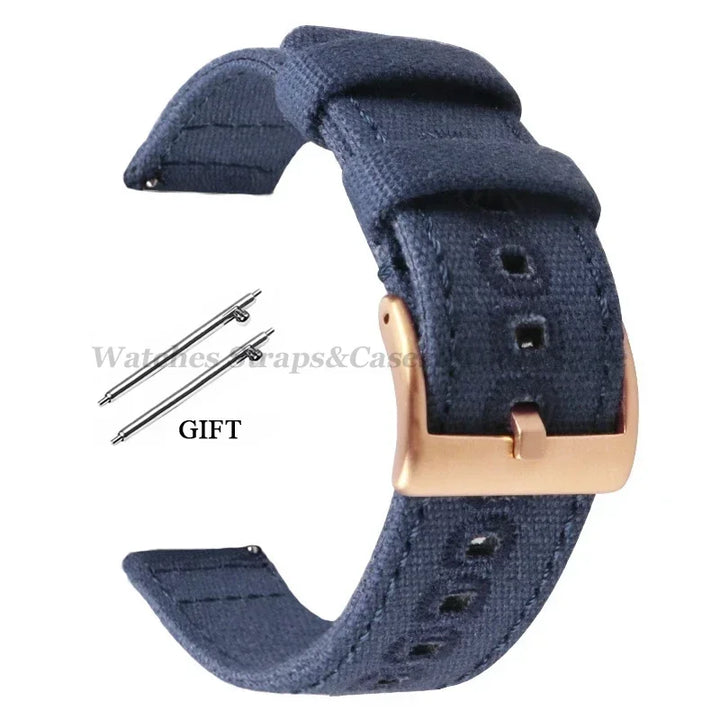 Braided Canvas Watch Strap 18–22mm