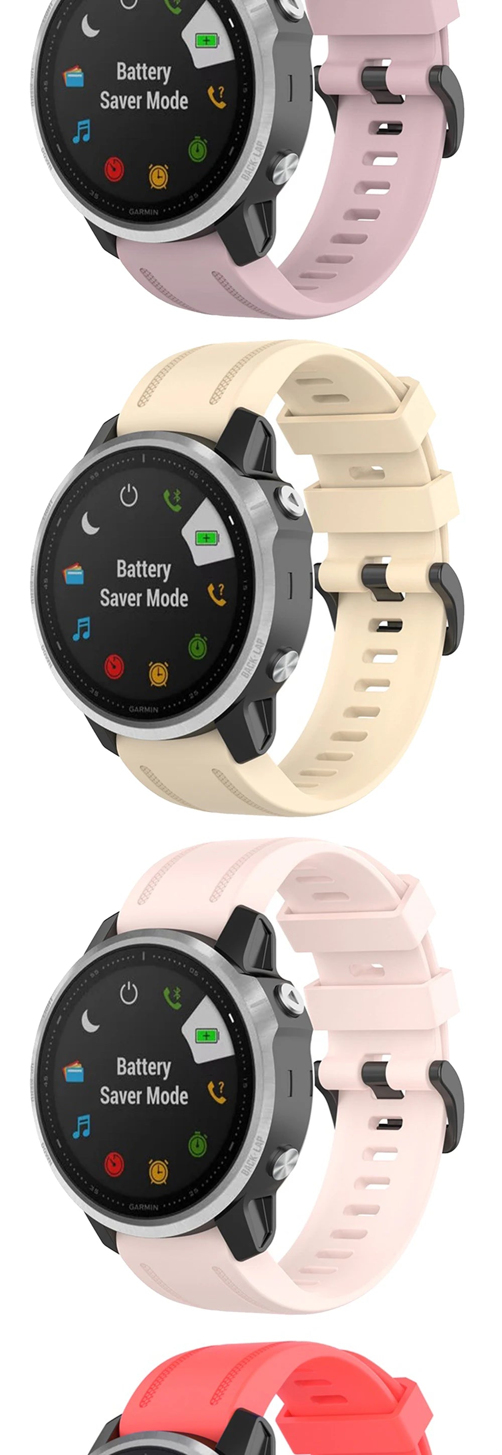 Silicone QuickFit Watch Strap – 20-26mm for Garmin Fenix & Epix