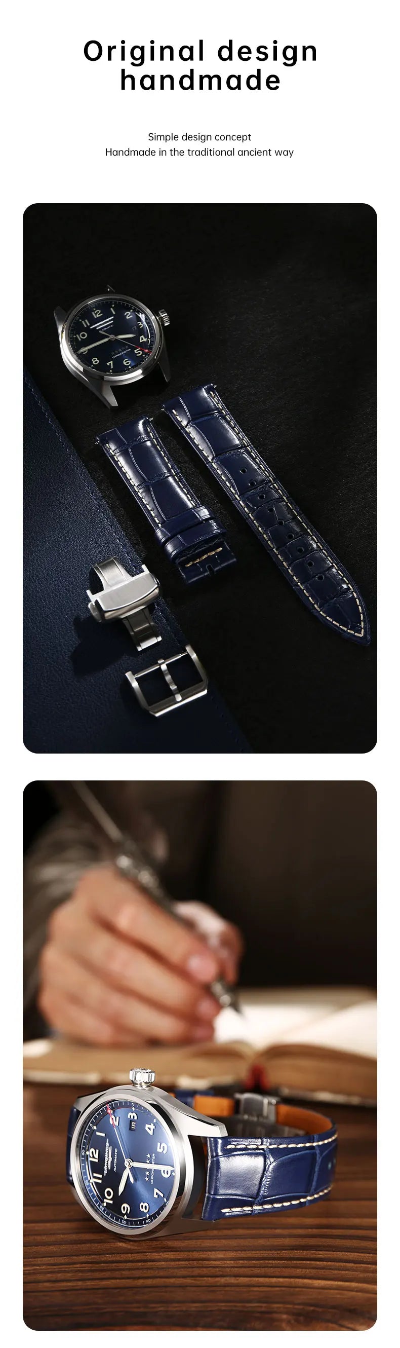 Maikes Longines Leather Watch Strap 20mm 21mm 22mm Accessories Watchbands Braceletes For Fossil Hamilton Watch Band