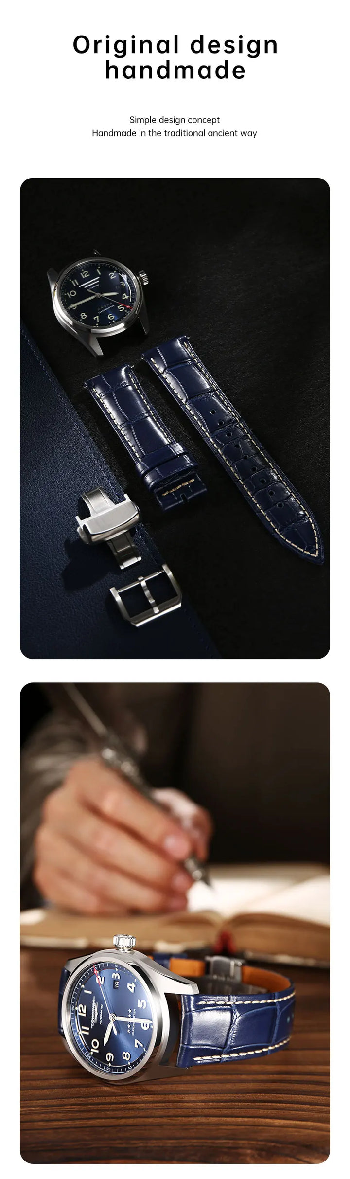 Maikes Longines Leather Watch Strap 20mm 21mm 22mm Accessories Watchbands Braceletes For Fossil Hamilton Watch Band