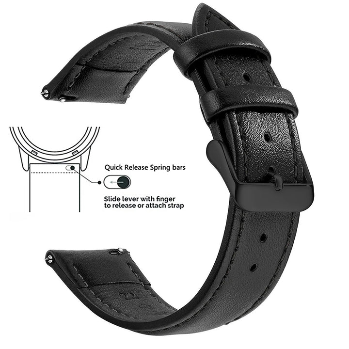 Top Grain Genuine Leather Watch Strap – 12–24mm, Quick Release