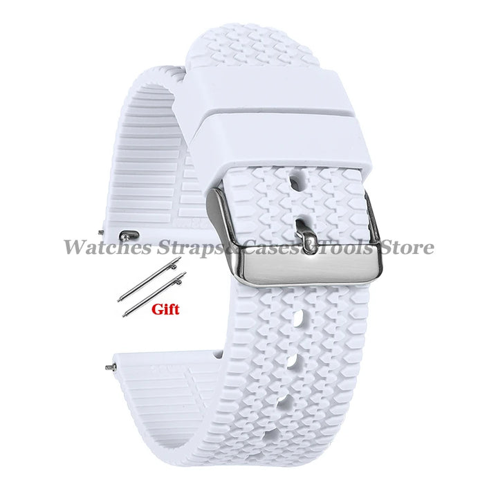 Soft Silicone Rubber Watch Band 18–24mm for Omega & Huawei (Quick