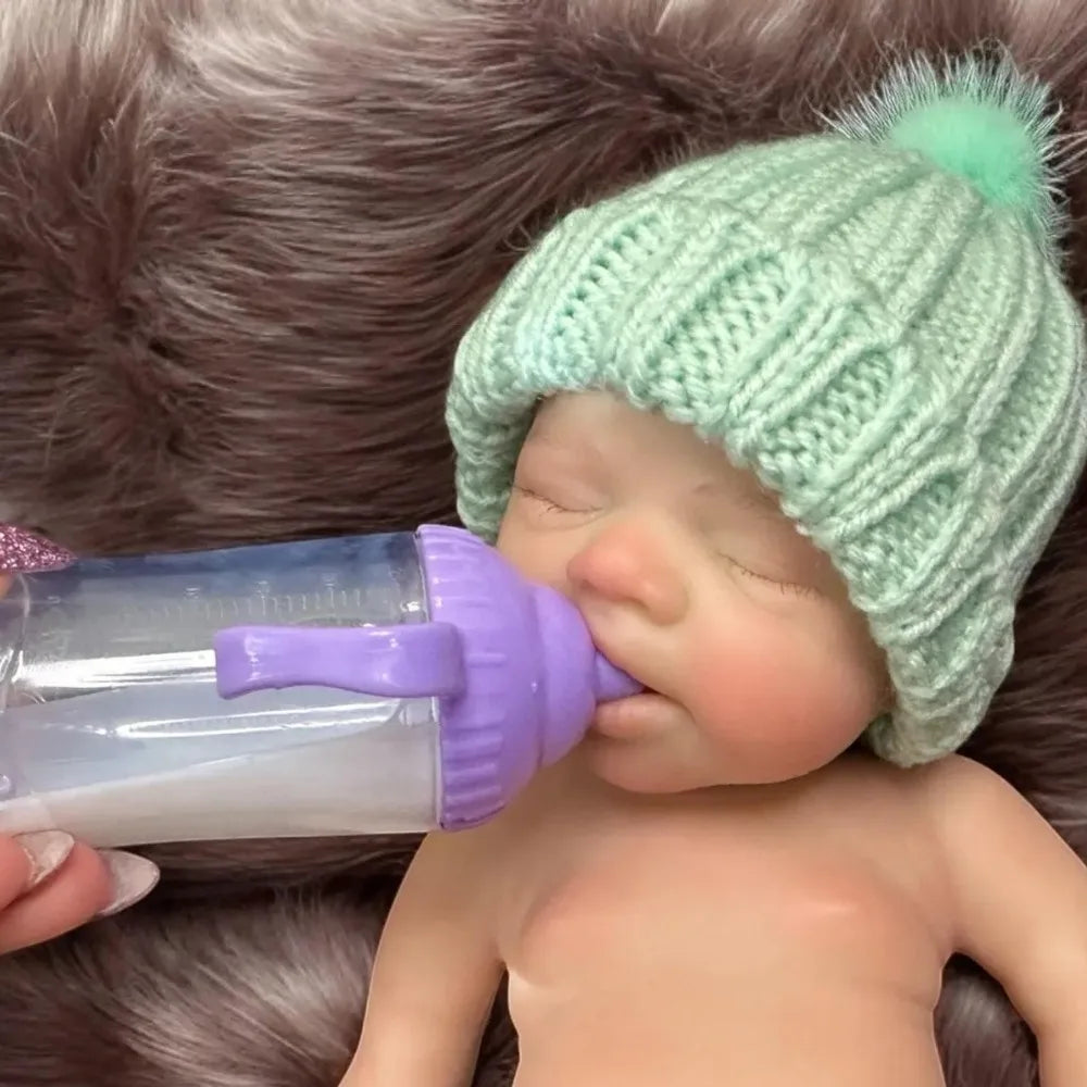 13″ Pascale Silicone Reborn Baby Girl – Curly Hair Open‑Mouth Doll