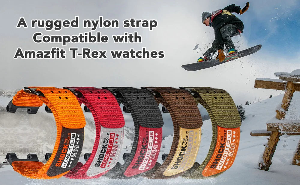 HEMSUT Nylon Watch Strap for Amazfit T-Rex 1/2/Pro – Four Seasons Sports Band
