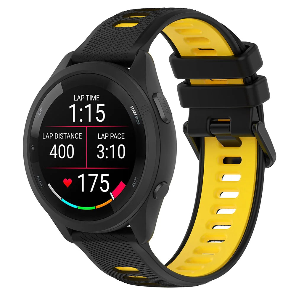 Two-Tone Silicone Watch Strap 18–22mm for Garmin Forerunner & Vivoactive 5