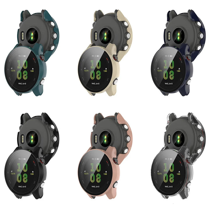 PC & Tempered Glass Protective Case for Garmin Forerunner 255/255S/965