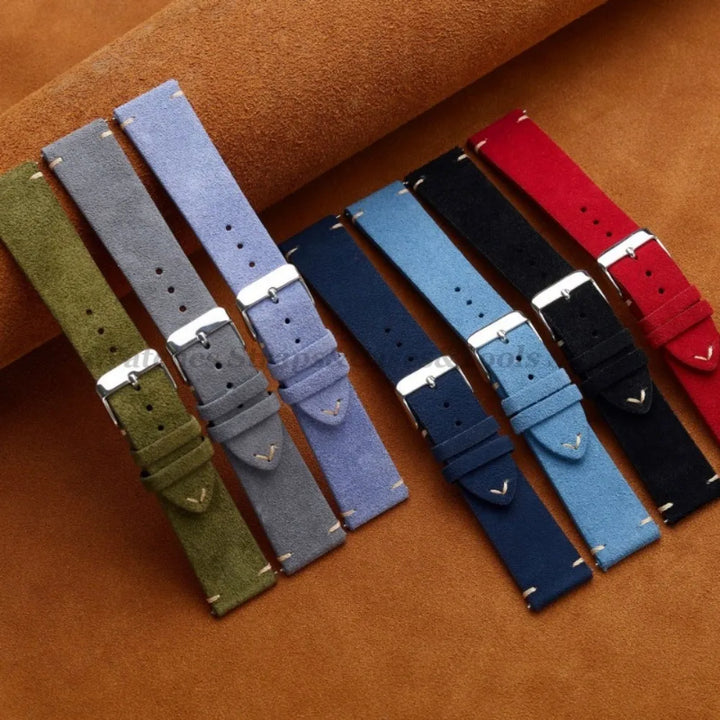 Soft Suede & Calfskin Quick Release Watch Strap for Huawei GT3/GT4 – 14-22mm