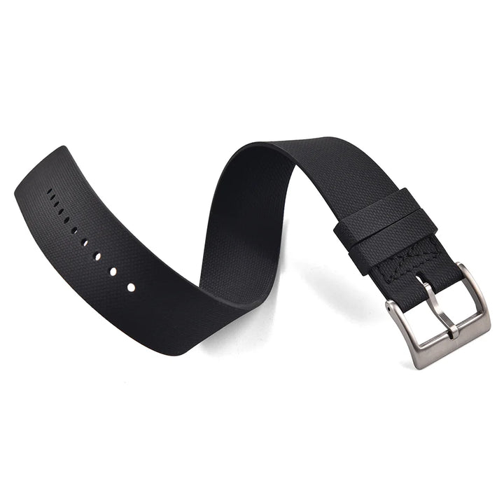 JUELONG Black FKM Fluoro Rubber Strap 20mm 21mm 22mm One Piece FKM Military Men Sport Watch Band For Diving Universal Bracelet