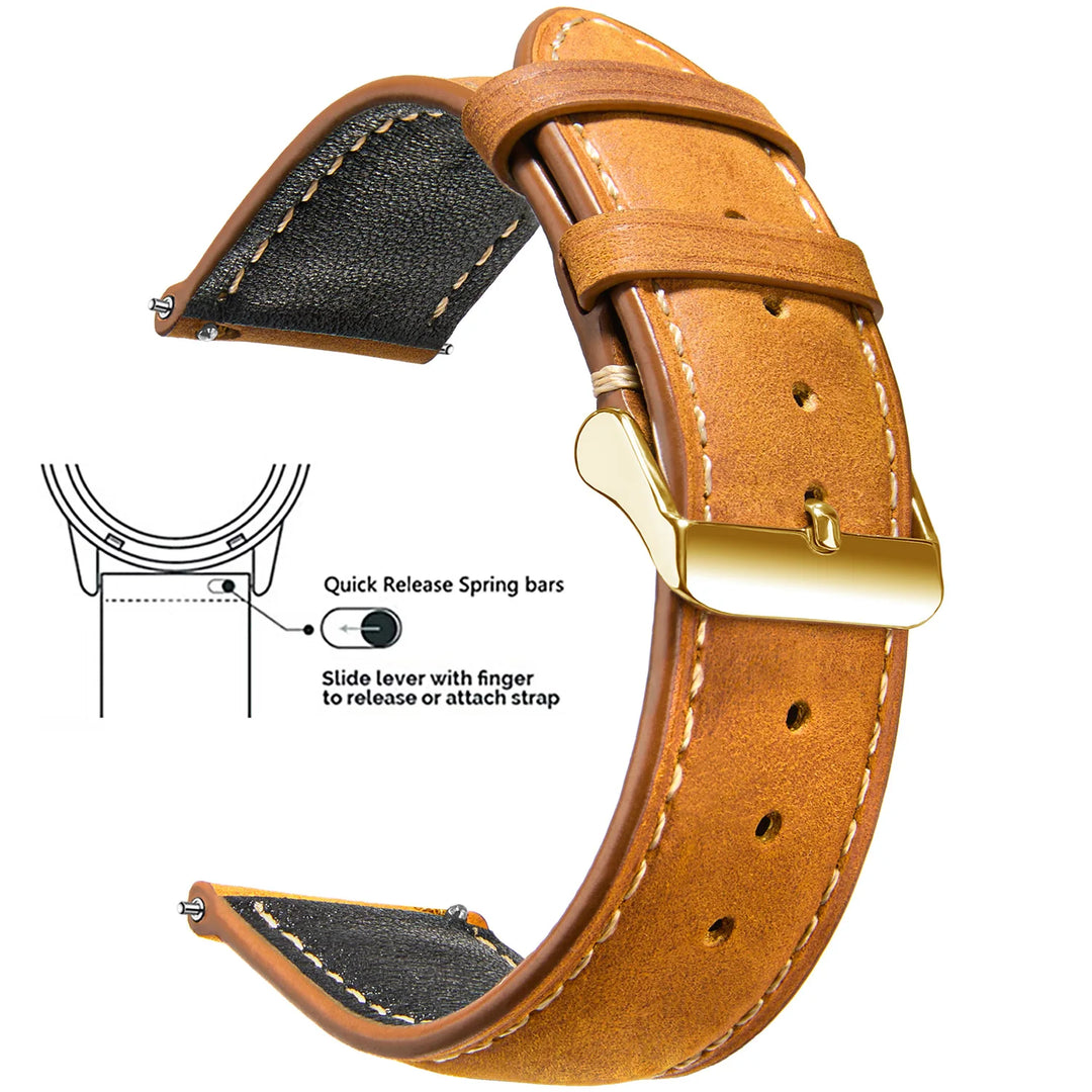 Wax Vintage Leather Watch Strap 14–24mm