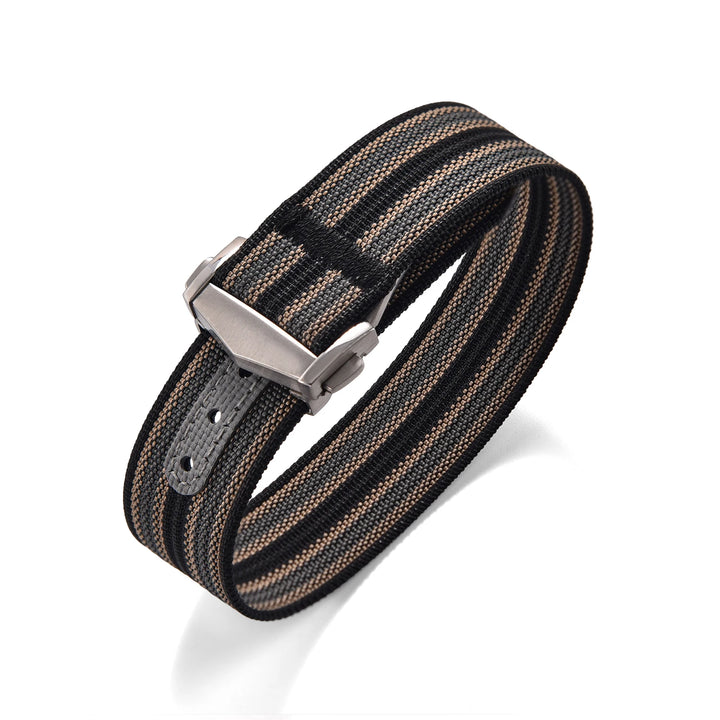 Ribbed Nylon & FKM Rubber Watch Strap – 18–22mm Folding Buckle for Omega, Tudor & Seiko