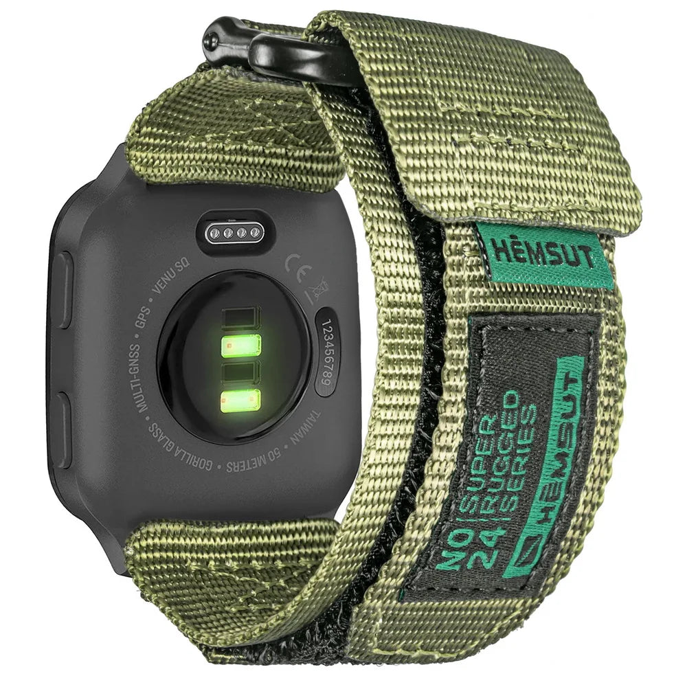 Nylon Quick-Release Watch Strap for Garmin Venu – 20/22mm, Woven Loop Design