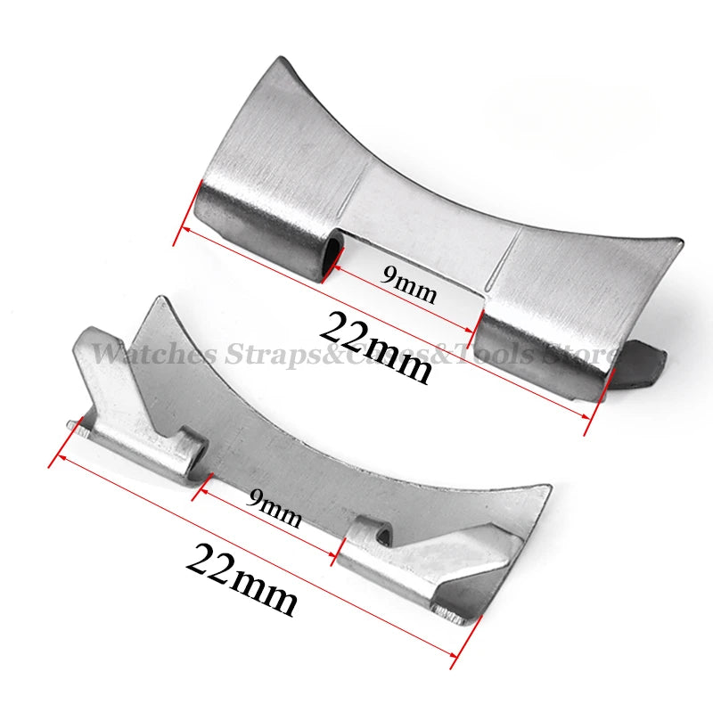 2PCS Stainless Steel Band Connectors for Seiko – Oyster Curved End Adapter (12-24mm)