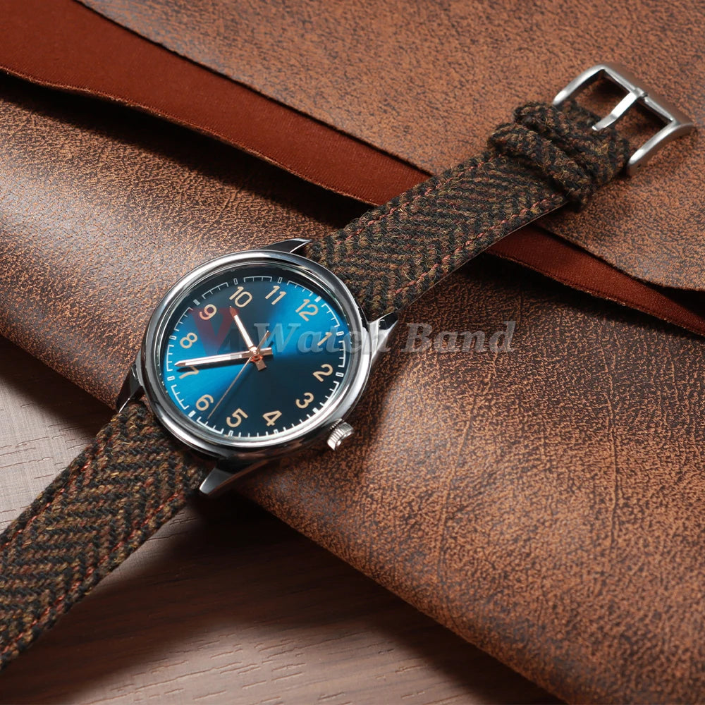 Vintage Cowhide Nylon Watch Strap 18/20/22mm