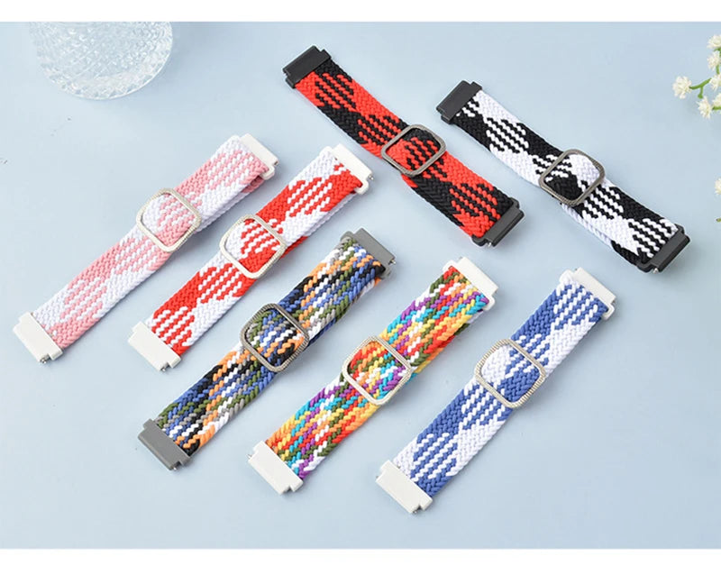 20/22mm Braided Nylon Strap for Realme Watch 2/3 & Amazfit Bip/GTS/GTR