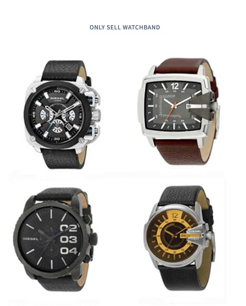 Genuine Leather Diesel Watch Strap 26–28mm (Waterproof Litchi Pattern)
