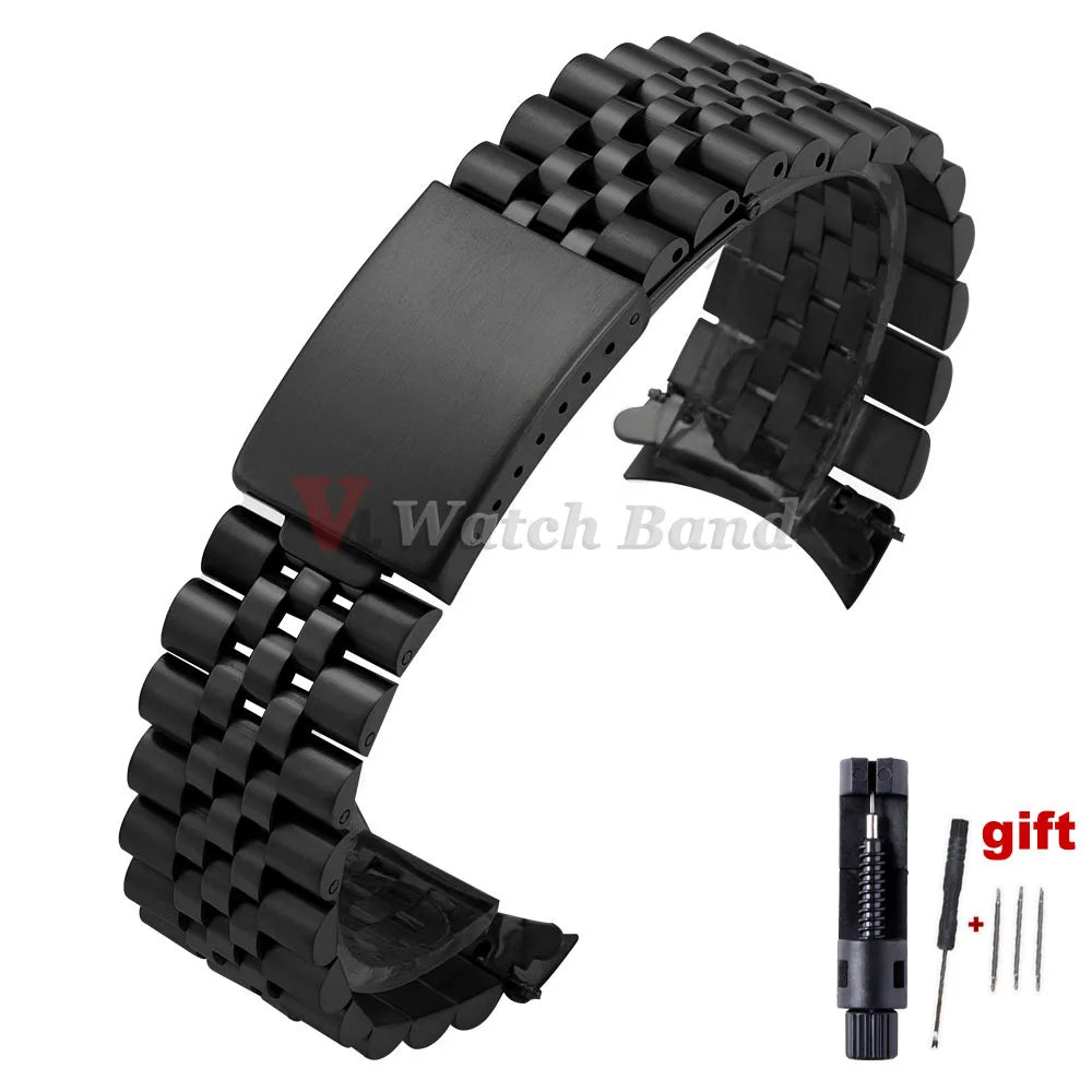 19mm 20mm 21mm Curved End Stainless Steel Watch Bands for Rolex DATEJUST for Jubilee Solid Strap Bracelet Men Woman Watchband