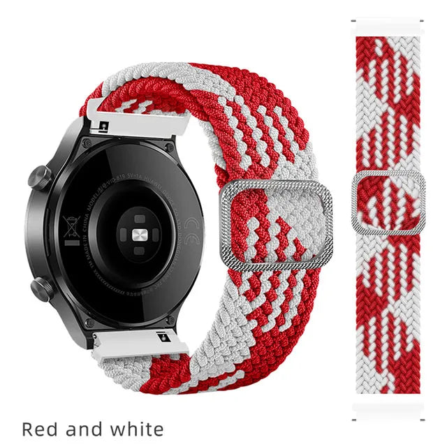 20/22mm Braided Nylon Strap for Realme Watch 2/3 & Amazfit Bip/GTS/GTR