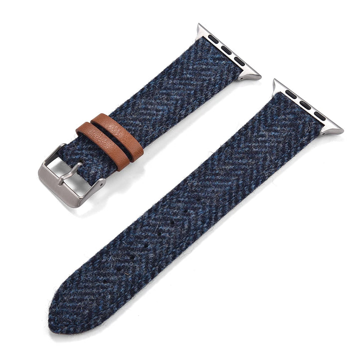 Vintage Wool & Leather Apple Watch Band – 40–49mm for Series 10–6, SE & Ultra 2
