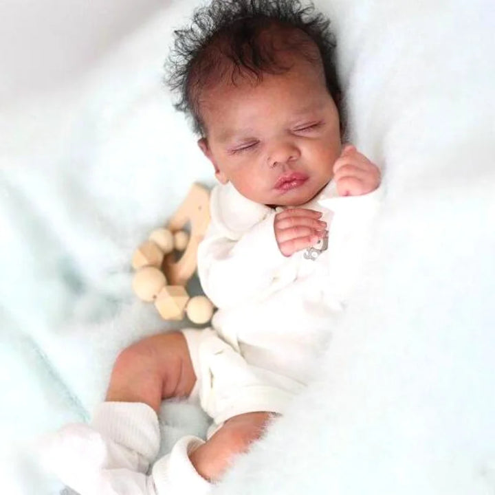 19″ Romy Dark Skin Unpainted Reborn Doll Kit – Vinyl Newborn Parts with Cloth Body