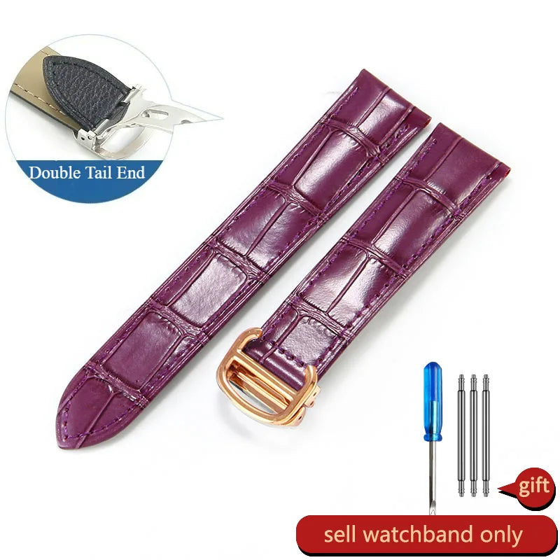 Genuine Leather Cartier Tank Solo Watch Strap 17–25mm (Brown & Black,
