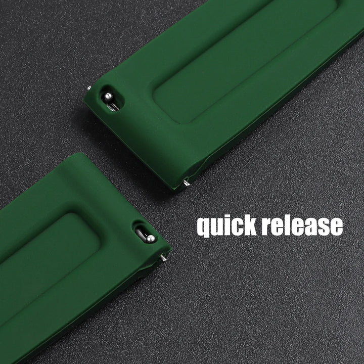 Quick Release Silicone Watch Band 20–26mm for Panerai, Omega, Seiko & Casio