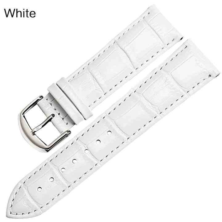 MAIKES High Quality Genuine Leather Watch Strap White Red 12mm-22mm Watch band For Casio Watches Bracelet Women Watchbands