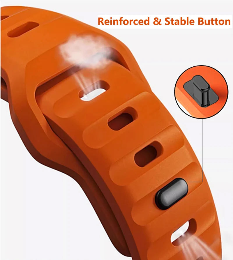 Silicone Apple Watch Band 38–49mm for iWatch Series 3–8 & Ultra