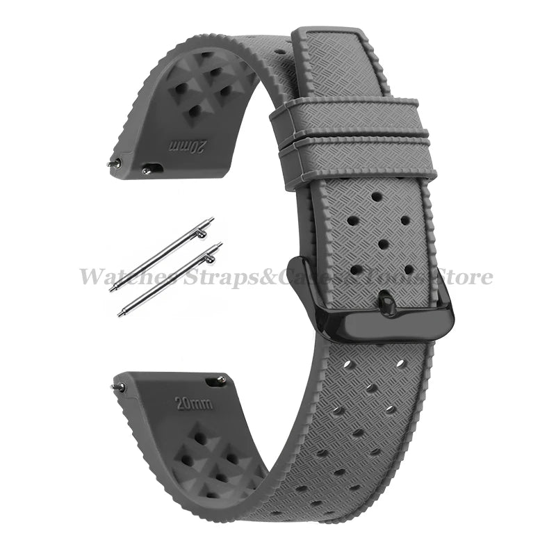 Tropical Silicone Watch Band Quick Release Strap 18mm 20mm 22mm for Oris for Seiko for Citizen Rubber Tropic Smart Watch Straps