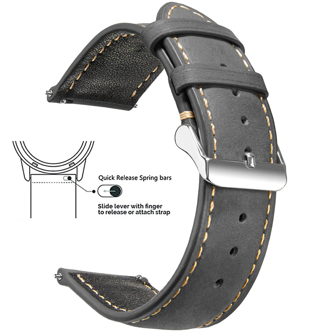 Wax Vintage Leather Watch Strap 14–24mm