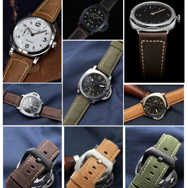 Genuine Leather Watch Strap – 20-26mm Crazy Horse for Panerai PAM111/441/312