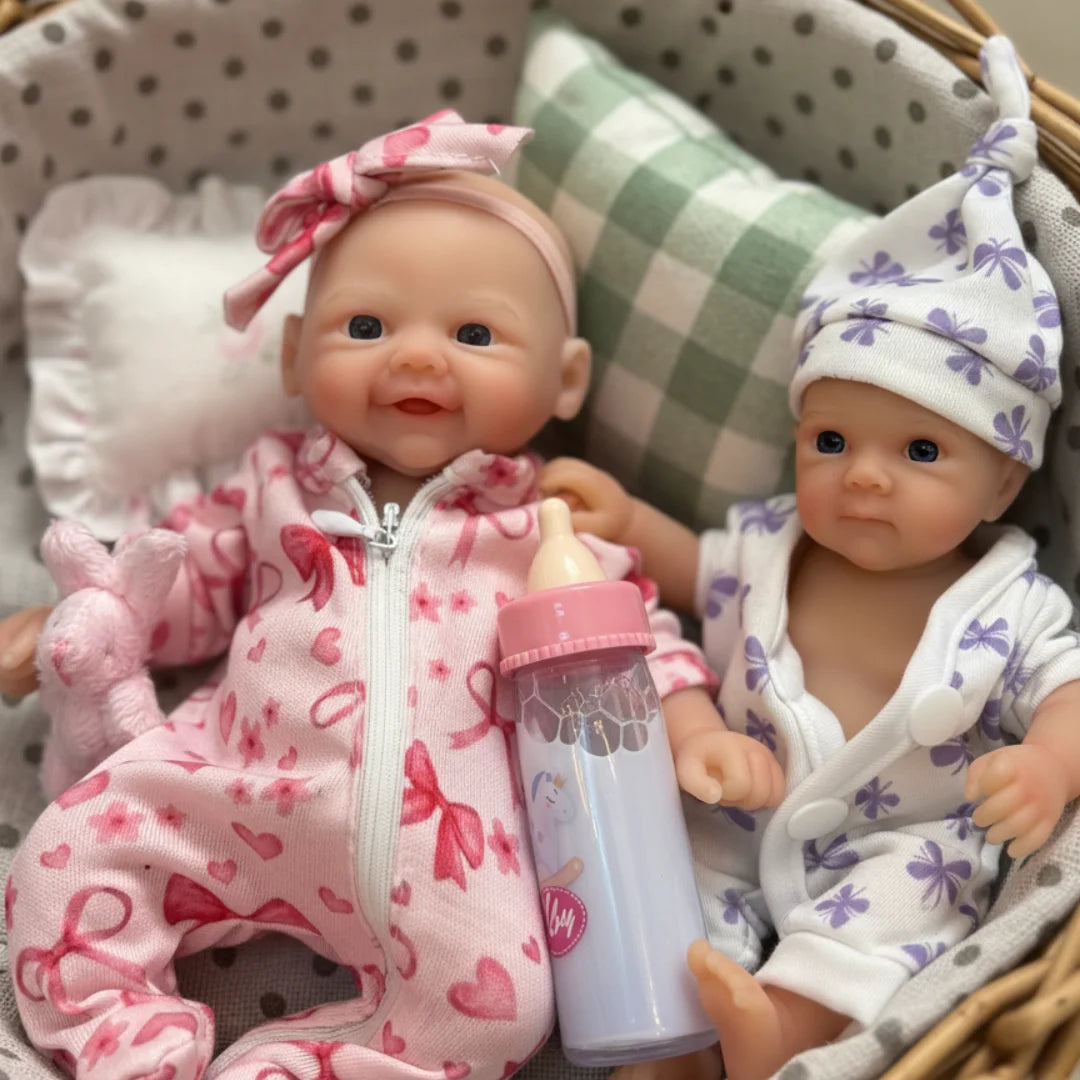 20 cm 2‑Style Waterproof Soft Mini Silicone Bebe Reborn Dolls