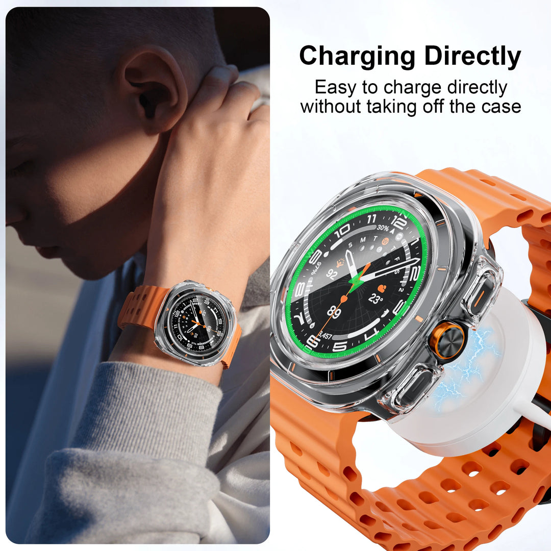 Samsung Galaxy Watch Ultra 47mm Case with Tempered Glass & Hard PC Bumper