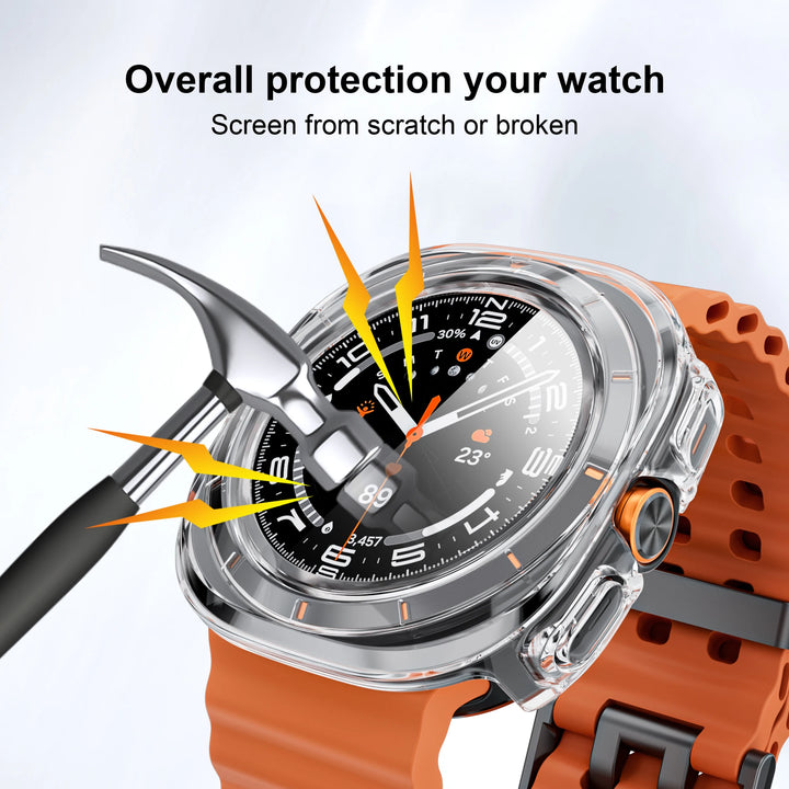 Samsung Galaxy Watch Ultra 47mm Case with Tempered Glass & Hard PC Bumper