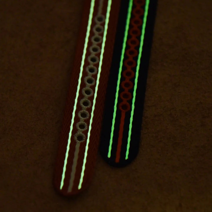 NATOBEL Embroidery Recycled Nylon Sailcloth Strap 20mm 22mm Luminous Recycled Nylon Watchband For Scuba Fifty Series Watches