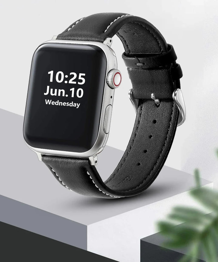 Genuine Leather Apple Watch Band 40–49mm for iWatch Series 3–8 & Ultra