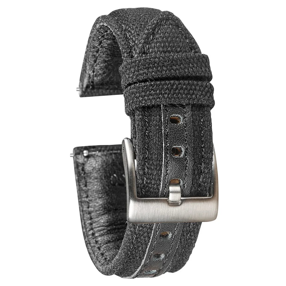 Hemsut Canvas Quick-Release Nylon Watch Strap (18-24mm)