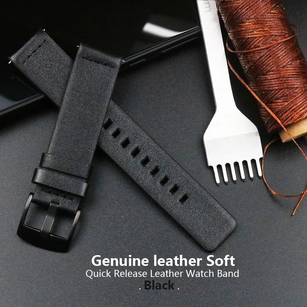 New Genuine Leather Quick Release Watch Band 18–24mm (Vintage Handmade)