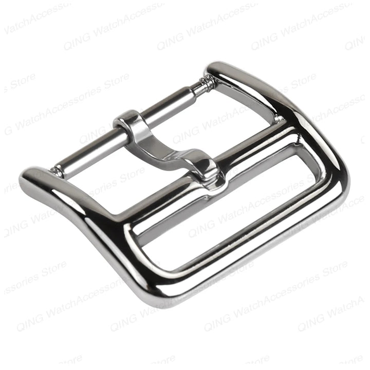 Stainless Steel Metal Watch Buckle 12–22mm (Polished, Silver/Black/Rose Gold)