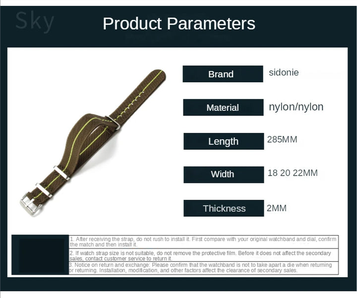 NATO Nylon Strap 20/22mm (French Army)