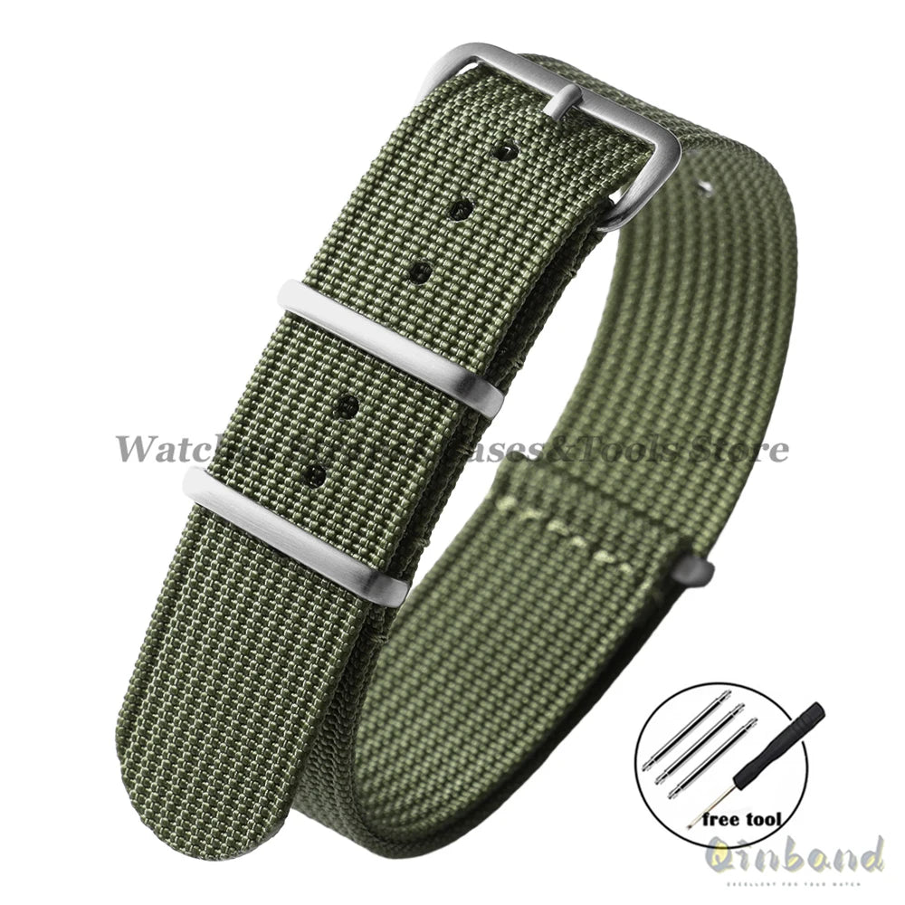 Ribbed Strap Ballistic Fabric Watch Strap Replacement 18mm 19mm 20mm 22mm for Samsung Galaxy Watch7/6/5/4 Quality Nylon Bracelet