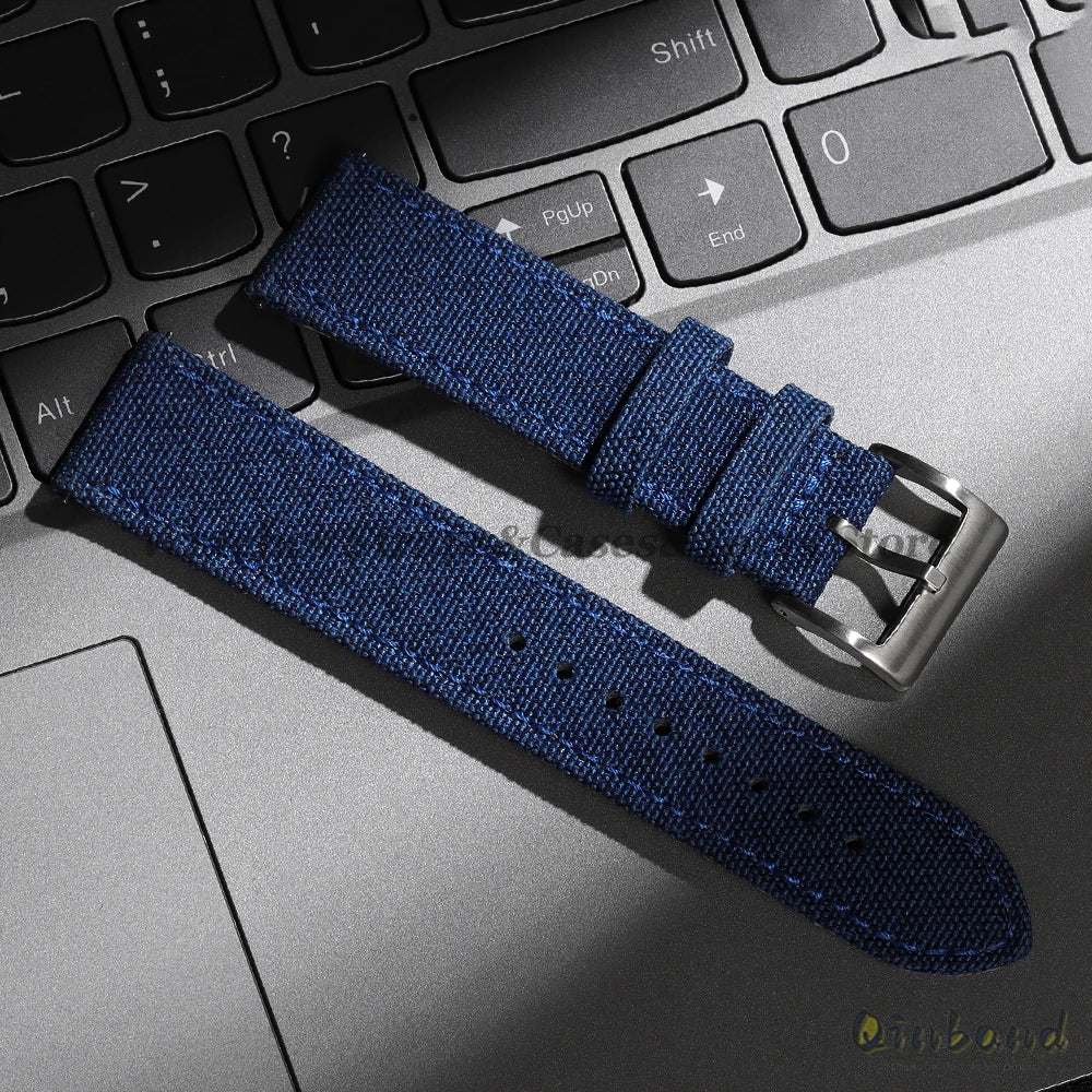 High Quality Sailcloth Watch Strap 18mm 20mm 22mm for Seiko Waterproof Fabric Watchband Quick Release Wristband WatchAccessories