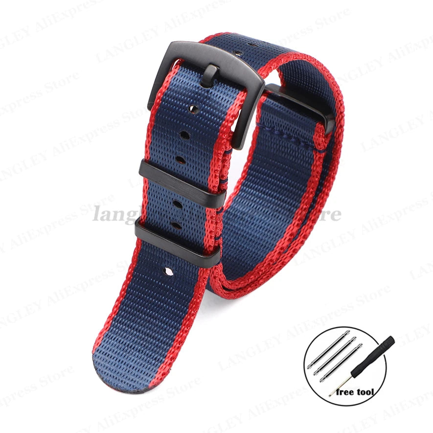 Premium Nylon Watch Strap 20/22mm (Black Buckle)