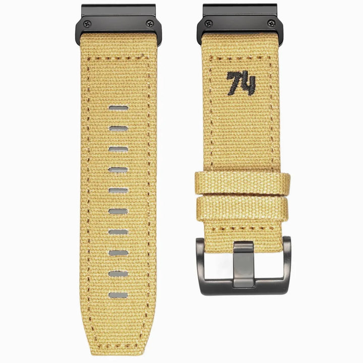 HEMSUT Canvas QuickFit Watch Strap – 20/22/26mm for Garmin fēnix, Tactix, Forerunner, MARQ