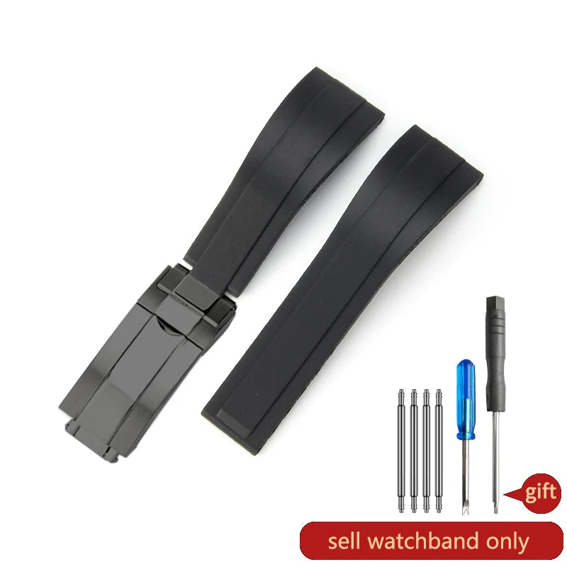 Flat Interface Silicone Watch Strap 20mm for Rolex Daytona & GMT 2